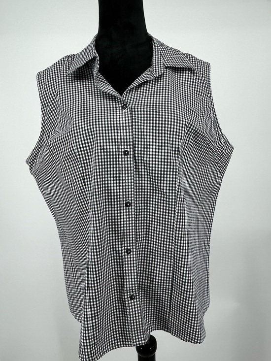 Burylane Tops - BURYLANE Women’s Black & White Sleeveless Gingham Button-Up sz XL